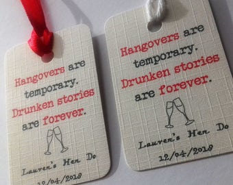Hangover Kit, Hangover tags, Hangover kit tags, Hen party tags, Wedding hangover kit, Hen party hangover kit, Party hangover kit.