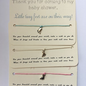 Baby shower, Baby shower gift, Baby shower favour, Baby shower wish bracelet, Baby shower thank you, Baby feet bracelet.
