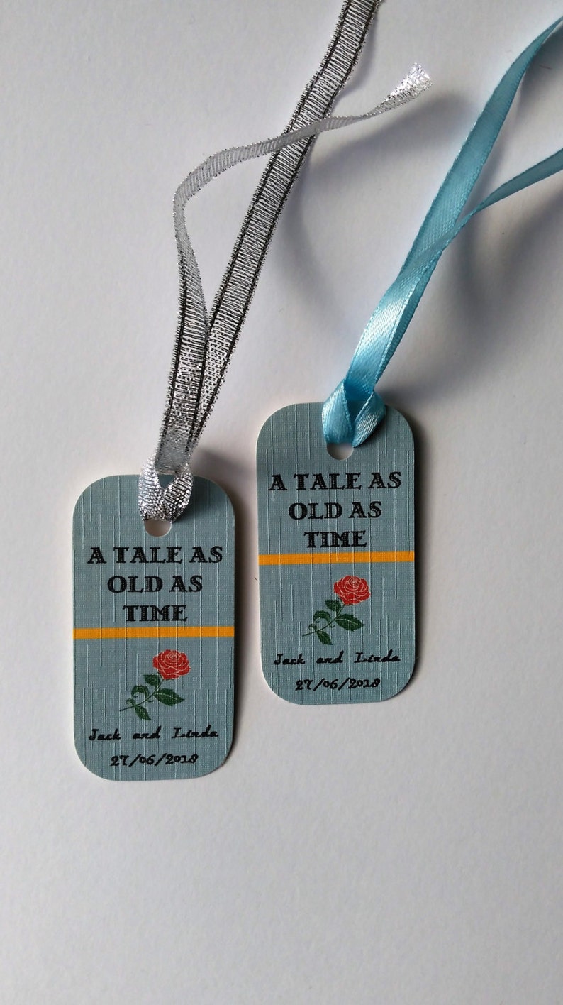 Beauty and the Beast Wedding Favor Tags, Personalized Tale as Old as ...