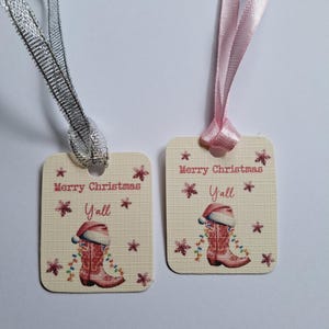 Cowgirl Tags, Cowgirl Tags Weihnachten, Rodeo, Weihnachtstags, Girly Weihnachten Tags, Tags, Rodeo, Rosa Weihnachten Tags, Weihnachtsmarke