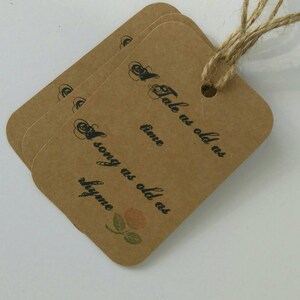 Beauty and The Beast Wedding, Disney wedding, Wedding favour tags, Disney favour, Tale as old as time, Fairy tale wedding.