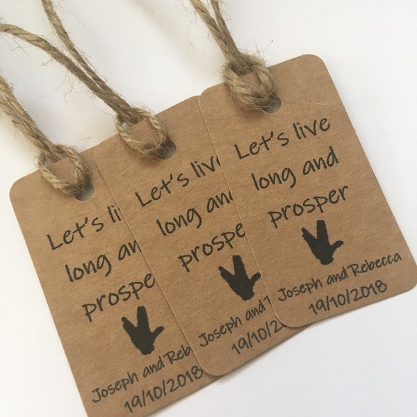 Star Trek wedding, geek wedding, wedding favour tags, wedding favour, favor tags, star trek tags, star trek.