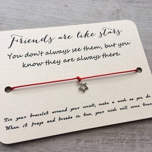 Friendship bracelet, Friendship gift, Wish bracelet , Best friend gift, Friends are like stars, Special friend gift, Thank you gift. image 5