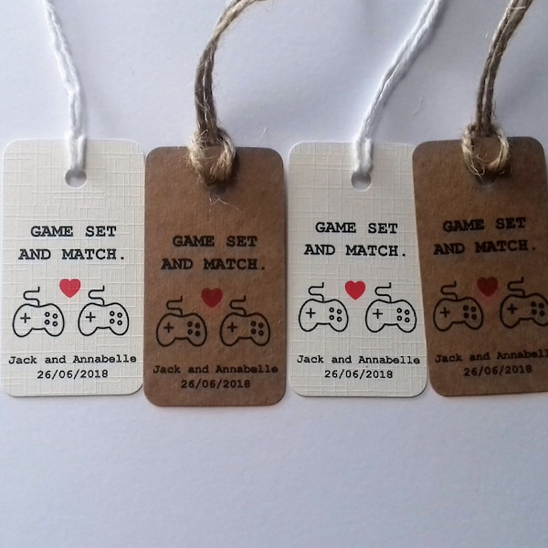 Geek Wedding, Gaming Wedding, Gamer Wedding, Gaming Wedding tags, Geek Wedding favour tags, Gamer favor, Gaming favor.