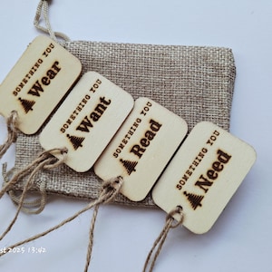 Weihnachtsgeschenkanhänger aus Holz, Geschenkanhänger aus Holz, Geschenkanhänger aus Holz, Geschenkanhänger aus Holz, wiederverwendbar, Geschenkanhänger