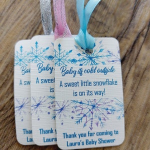 Baby shower di Natale, baby shower invernale, fiocco di neve, etichette bomboniere, etichette bomboniere, baby shower, etichette di ringraziamento, etichette invernali