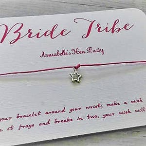 Hen party gift, Hen party Favour, Hen Party, Bride Tribe, Hen party bracelet, Lucky charm bracelet, Wish Bracelet.