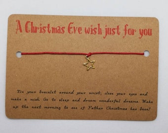 Christmas wish bracelet, stocking filler, Christmas Eve wish bracelet, Christmas Eve box, Christmas Eve present, wish bracelet, elf present.