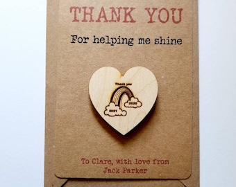 Teacher Thank You Magnet, Laser Engraved Rainbow, End of Year Gift
