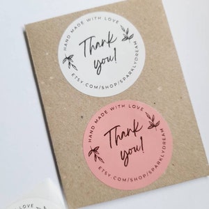 Personalisierte Geschäftsaufkleber, Geschäft Aufkleber, Dankeschön-Aufkleber, kleine Firma Dankeschön, handgemacht mit Liebeaufkleber, Ihr Geschäft