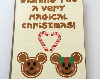 Disney Christmas , gingerbread Mickey and Minnie , Disney Christmas card, Disney card, Mickey and Minnie card, card set, Christmas card.