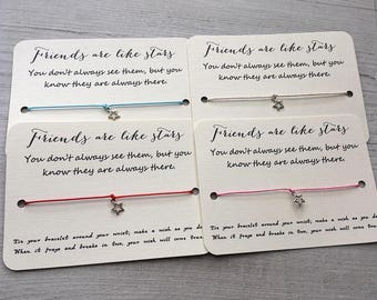 Friendship Wish Bracelet, Tibetan Silver Star Charm
