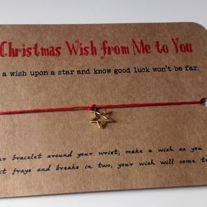 Christmas wish bracelet, stocking filler, Teachers Christmas gift, thank you gift, Secret Santa gift, Wish bracelet. image 1