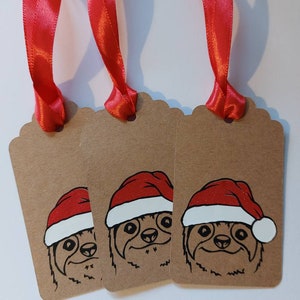 Sloth Christmas gift tags, sloth tags, Christmas sloth, wildlife, Christmas, gift labels