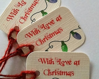 Christmas gift tags, Christmas present labels, With love at Christmas, Christmas tags, Christmas gift label.