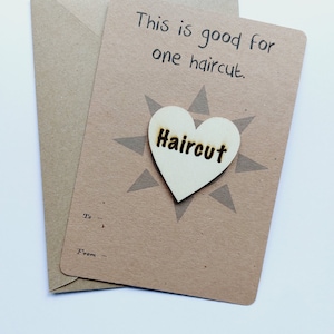 Buono per taglio di capelli, buono per taglio di capelli, regalo per la festa della mamma, regalo per bambini, piccolo regalo, regalo di Pasqua, regalo per lei, regalo di Natale, vegano, regalo per la mamma