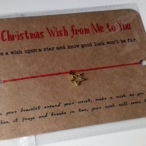 Christmas wish bracelet, stocking filler, Teachers Christmas gift, thank you gift, Secret Santa gift, Wish bracelet. image 3