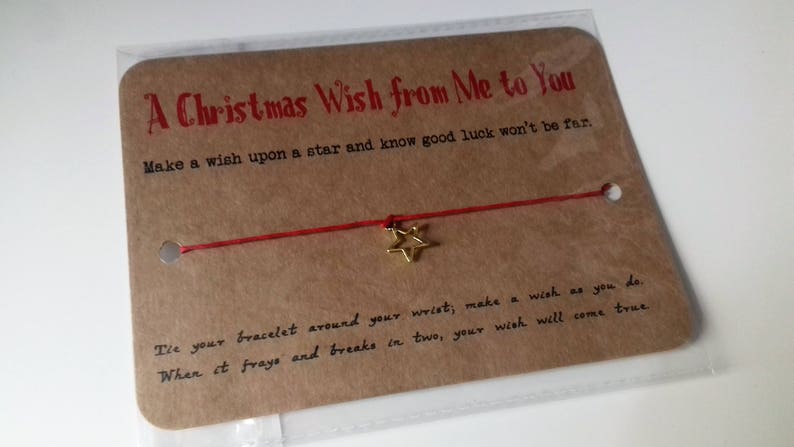 Christmas wish bracelet, stocking filler, Teachers Christmas gift, thank you gift, Secret Santa gift, Wish bracelet. image 3