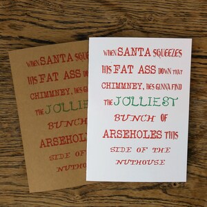 Christmas Card, Rude Christmas Card, Funny Christmas Card, Card Pack.