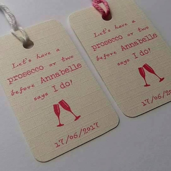 Prosecco tags, Hen party tags, Prosecco hen party, Hen party favour tags, Hen party favor tags, Prosecco, Hen party.