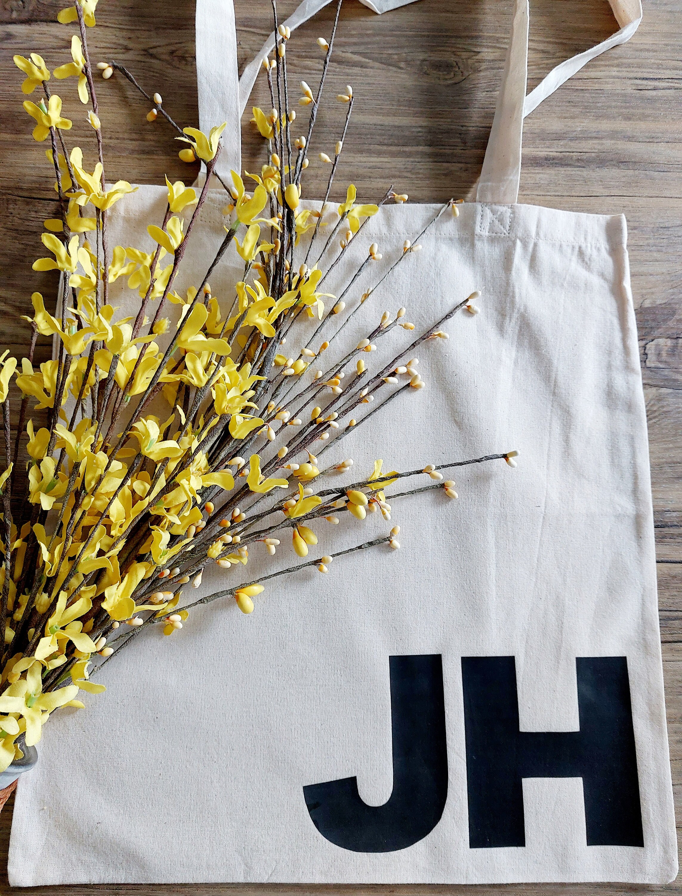 Borsa Bicolor In Cotone E Juta Personalizzabile Con Iniziale E Nome Idea Regalo Estate