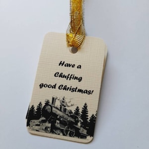 Christmas tags, funny Christmas tags, train tags, Christmas train, vintage Christmas tags, present labels, gift tags, train enthusiast gift