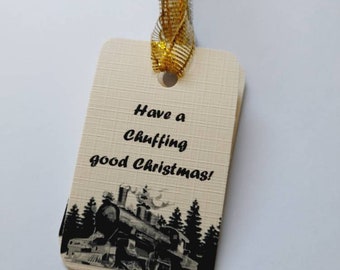 Christmas tags, funny Christmas tags, train tags, Christmas train, vintage Christmas tags, present labels, gift tags, train enthusiast gift