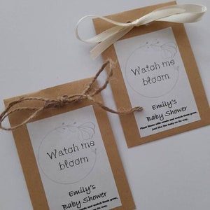 Baby shower Favor,  wild seeds for baby shower, baby shower gift,  baby shower thank you, baby shower, seed packs, wild flower packs.