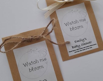 Baby shower Favor,  wild seeds for baby shower, baby shower gift,  baby shower thank you, baby shower, seed packs, wild flower packs.