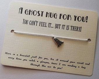 Halloween gift, Hug bracelet, Friendship bracelet, ghost hug bracelet , Best friend gift, pocket hug, send a hug, thinking of you gift.