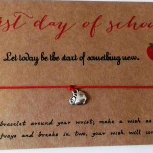 Starting school gift,student gift, teachers gift, new school gift, first day of school, wish bracelet,  good luck gift,  good luck bracelet.