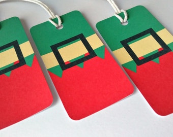 Elf tags, Elf note cards, Christmas gift tags,Santa tags, Elf gift tags, Santa present tags, Children's gift tags.