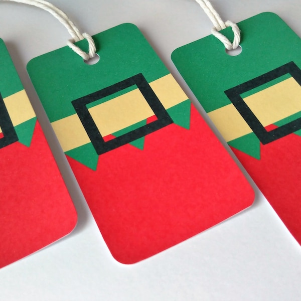 Elf tags, Elf note cards, Christmas gift tags,Santa tags, Elf gift tags, Santa present tags, Children's gift tags.