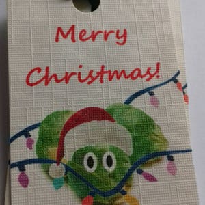 Christmas tags, funny Christmas tags, Brussel sprout tags, Christmas Brussel sprout, humorous Christmas tags, present labels, gift tags. image 3