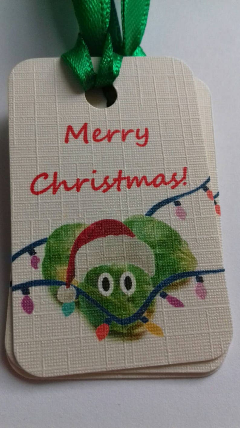 Christmas tags, funny Christmas tags, Brussel sprout tags, Christmas Brussel sprout, humorous Christmas tags, present labels, gift tags. image 3