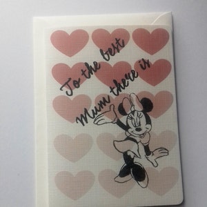 Minnie Mouse Mothers day card, Disney Mothers day card, Minnie mouse mum card, Mothers day card, Best Mum card. image 1