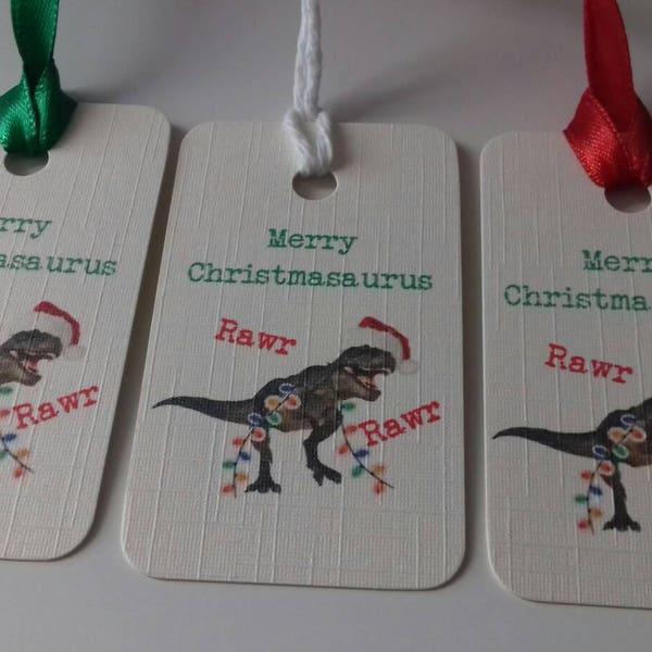 Christmas dinosaur tags, dinosaur tags, Christmas tags, dinosaur Christmas,  christmasaurus, Christmas present tags.