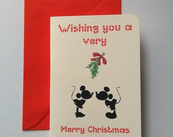 Disney Christmas Card, Mickey and Minnie Card, Card Pack.