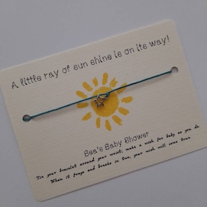 Baby shower wish bracelet,  baby shower favour, baby shower thank you, sunshine baby shower, rainbow baby shower.