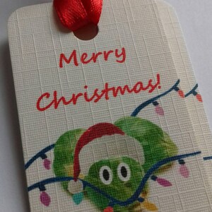 Christmas tags, funny Christmas tags, Brussel sprout tags, Christmas Brussel sprout, humorous Christmas tags, present labels, gift tags. image 4