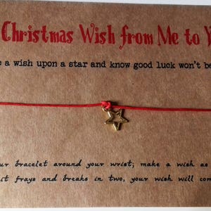 Christmas wish bracelet, stocking filler, Teachers Christmas gift, thank you gift, Secret Santa gift, Wish bracelet. image 4