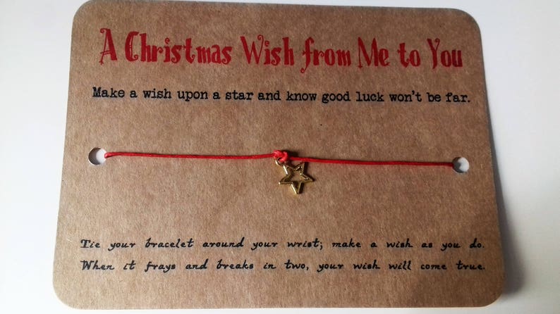 Christmas wish bracelet, stocking filler, Teachers Christmas gift, thank you gift, Secret Santa gift, Wish bracelet. image 4