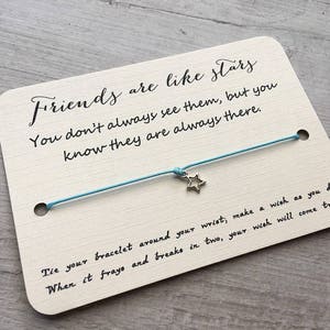 Friendship bracelet, Friendship gift, Wish bracelet , Best friend gift, Friends are like stars, Special friend gift, Thank you gift. image 6