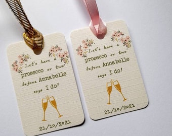 Prosecco tags, Hen party tags, Prosecco hen party, Hen party favour tags, Hen party favor tags, Prosecco, Hen party, sage green.