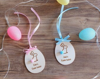 Easter basket tag,  Easter tag, Easter tree decoration, Easter bunny, bunny tag, vegan gift, vegan Easter,  Easter gift, personalised Easter