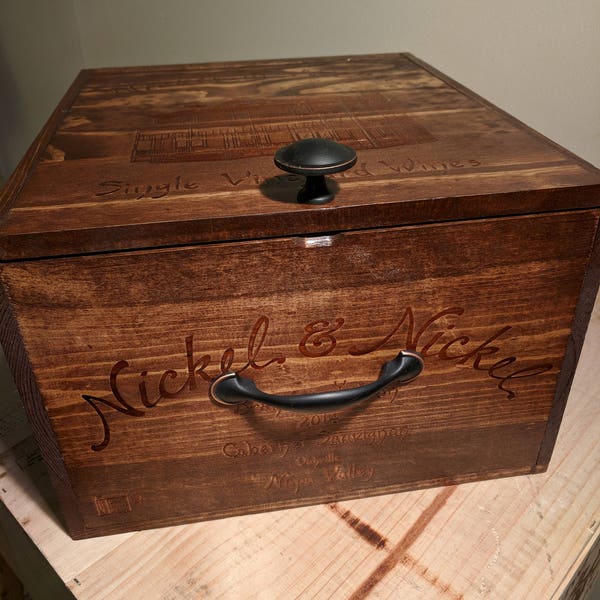 Wooden Wine Crate Etsy