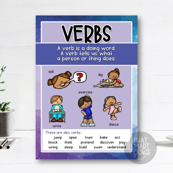 VERBS Poster/Chart (Printable/Digital Download)