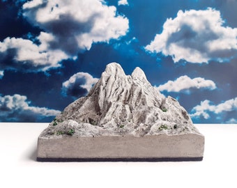 Handmade Rocky Mountain peak adventure desk ornament / miniature diorama model #2 - outdoors adventure nature gift