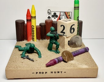 War Gaming prop hunt | Sandbox Map Diorama | Wargames | Gaming | Handmade, hand-painted Novelty Gift for Gaming Fans (12cm x12cm) #1