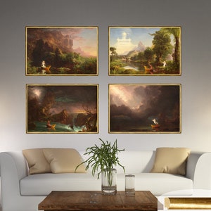 Stampa di Thomas Cole, Il viaggio della vita, Set artistico di Thomas Cole, Infanzia, Giovinezza, Maturità, Vecchiaia,